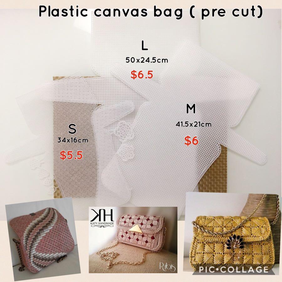Crochet bag with plastic canvas best sale