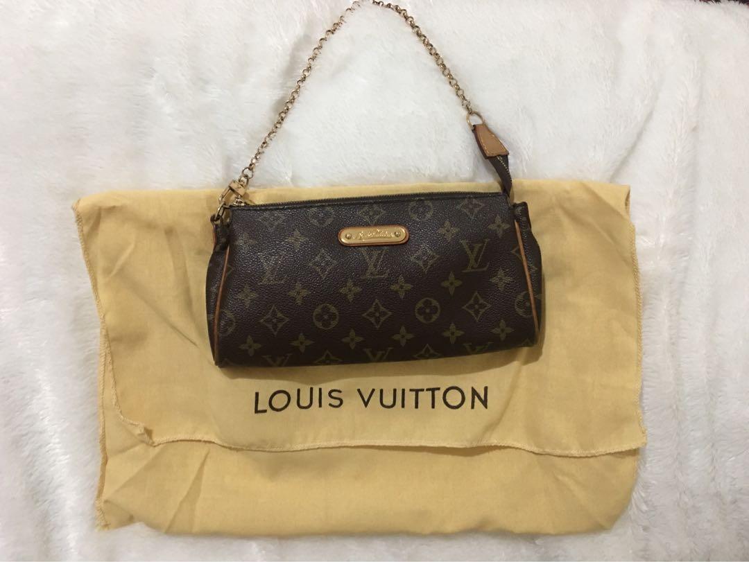 PRELOVED LOUIS VUITTON EVA CLUTCH POCHETTE AUTHENTIC, Barang Mewah, Tas \u0026  Dompet di Carousell