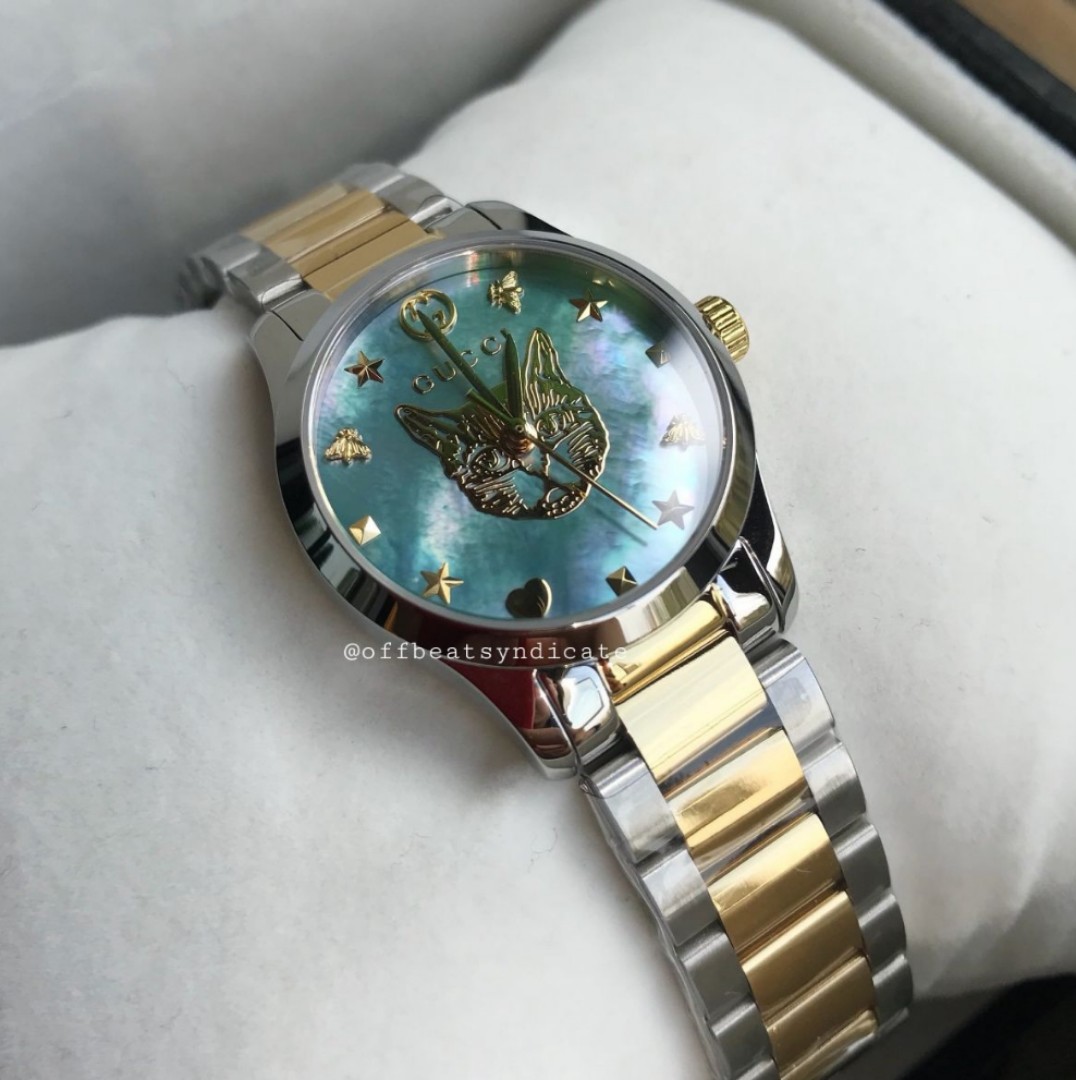 100 Original Gucci G Timeless Mystic Cat Motif YA1265011 Ladies