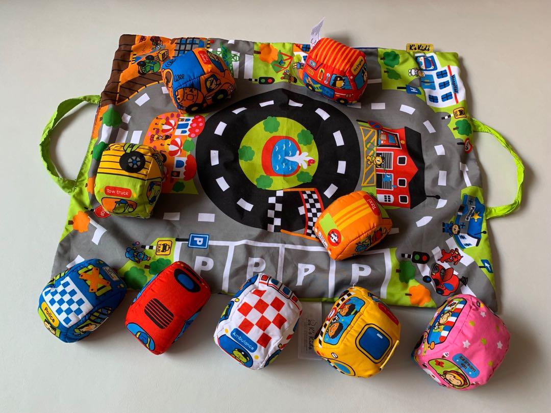 K's kids take-along soft cars in town play mat 隨身玩具布車仔, 兒童＆孕婦用品, 嬰兒玩具-  Carousell