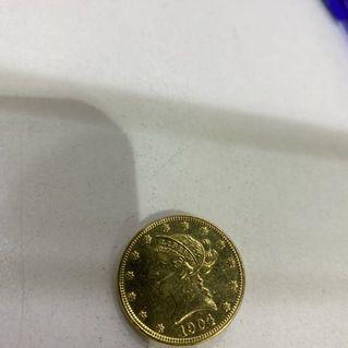 Liberty Gold Coin Brooch