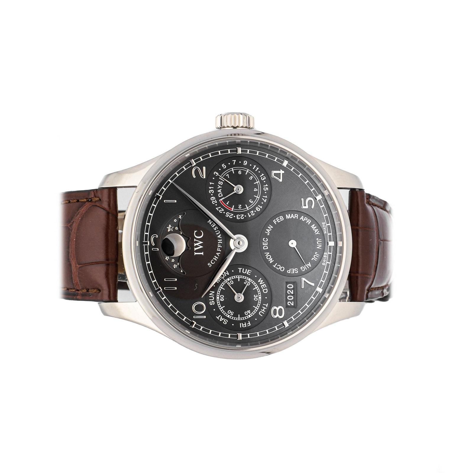 Pre Owned IWC Portuguese Perpetual Calendar Moon Phase IW5023 03 Luxury Watches on Carousell