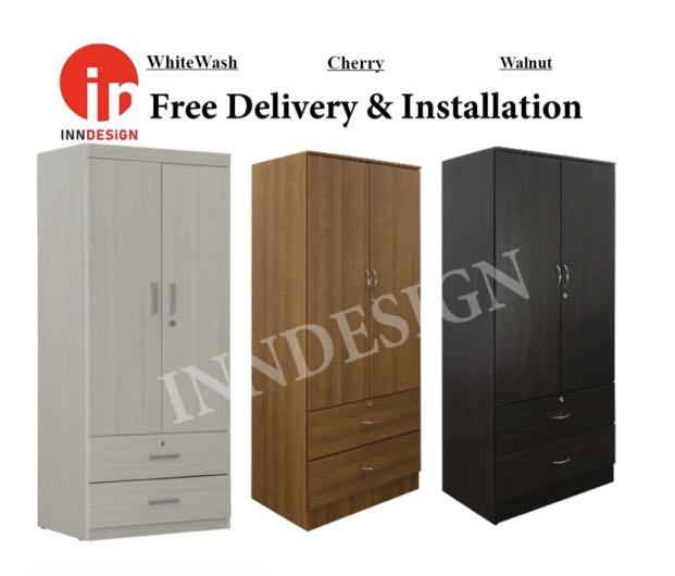 139 Plywood Jordan 2 Doors Wardrobe Standalone Wardrobe Open Door Wardrobe Furniture Shelves Drawers On Carousell
