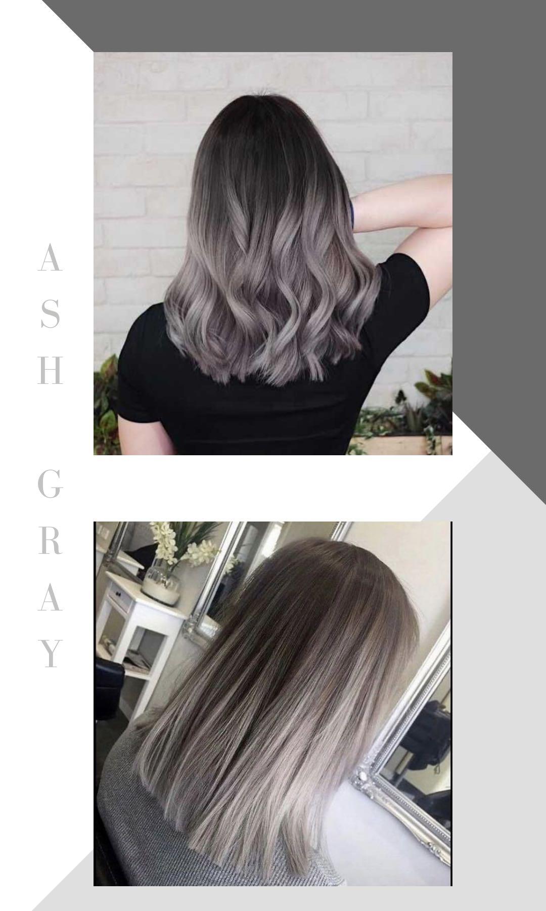 Grey colour ash hair