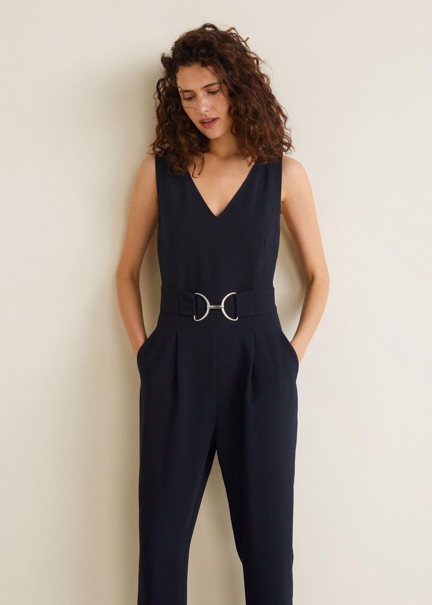 BN Mango Belt Long Jumpsuit, Women's
