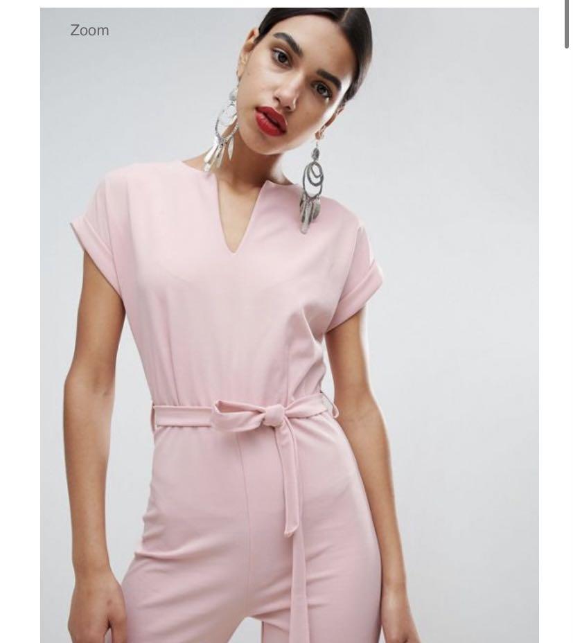 Boohoo tailored wide leg jumpsuit in