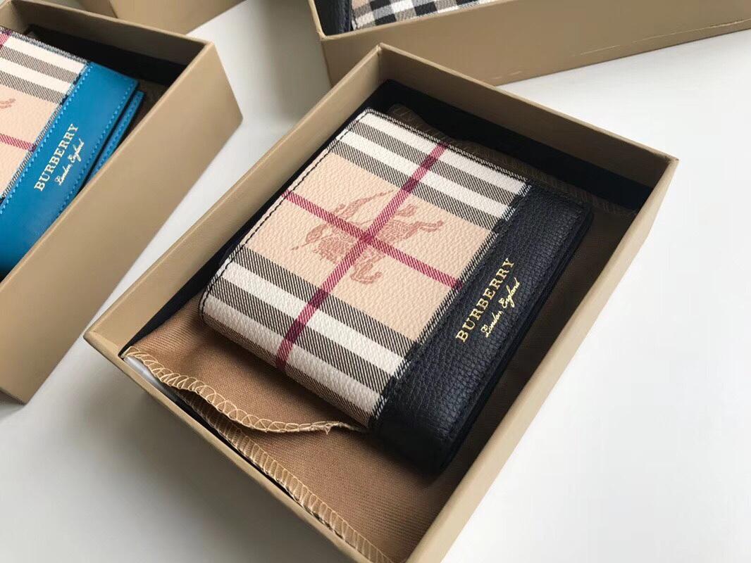 Burberry plaid wallet hot sale