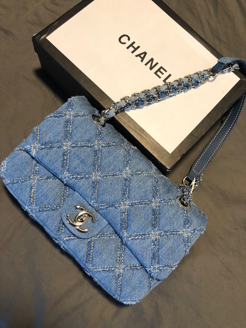 Chanel Denim Flap Bag, Luxury, Bags & Wallets on Carousell