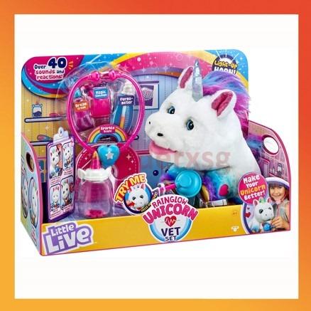 little live pets rainbow unicorn vet set