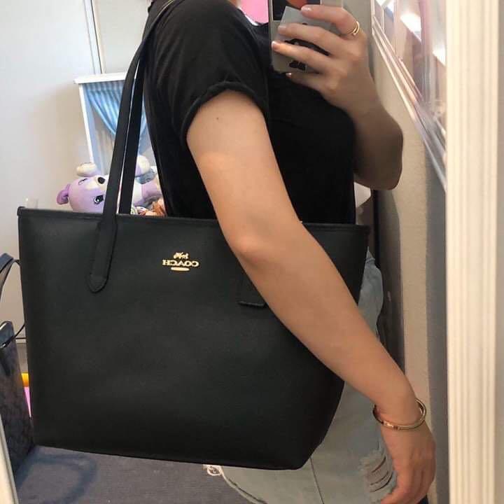 Coach black tote bag, Luxury, Bags & Wallets on Carousell
