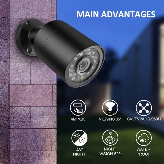 Dericam 4MP HD 2K 25fps Outdoor Indoor Bullet Security Camera