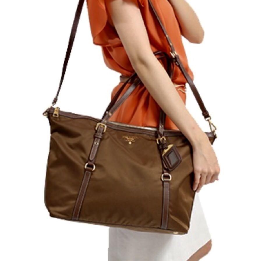 Tan prada tote Clearance