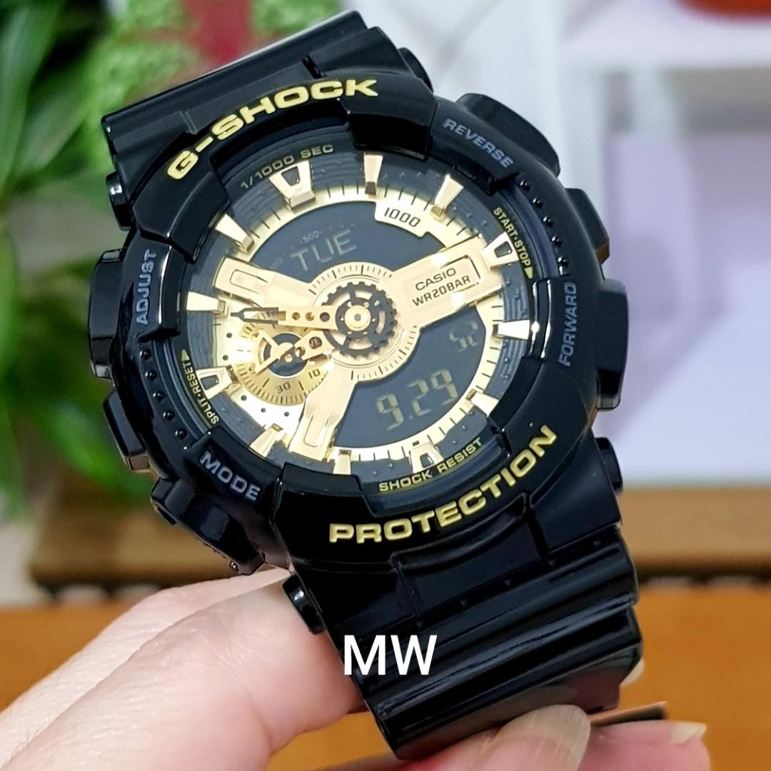 G Shock black gold men s watch ga110 ga 110 ga 110gb 1 Mobile