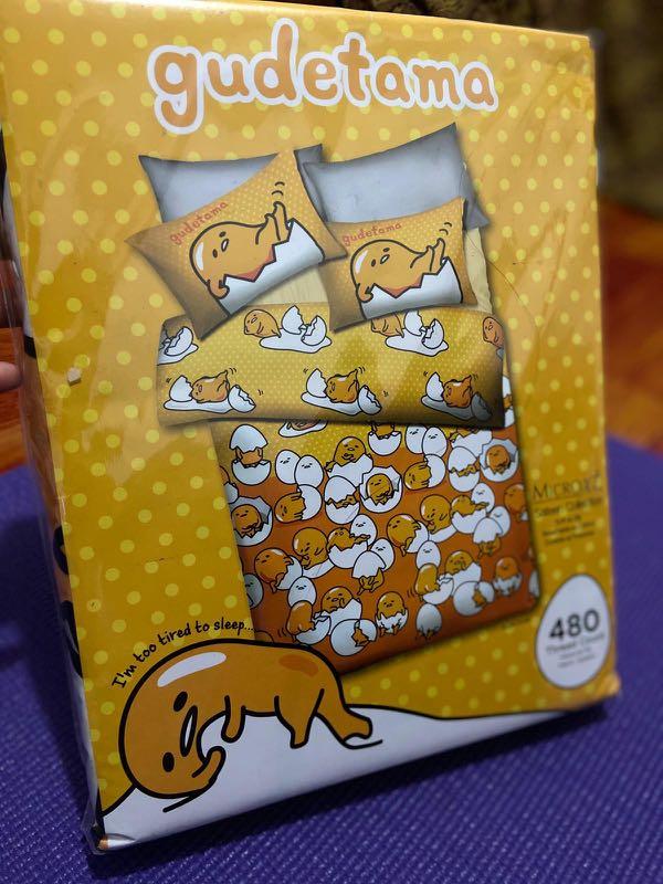 Gudetama Bed Sheet Queen Size, Furniture & Home Living, Furniture, Bed