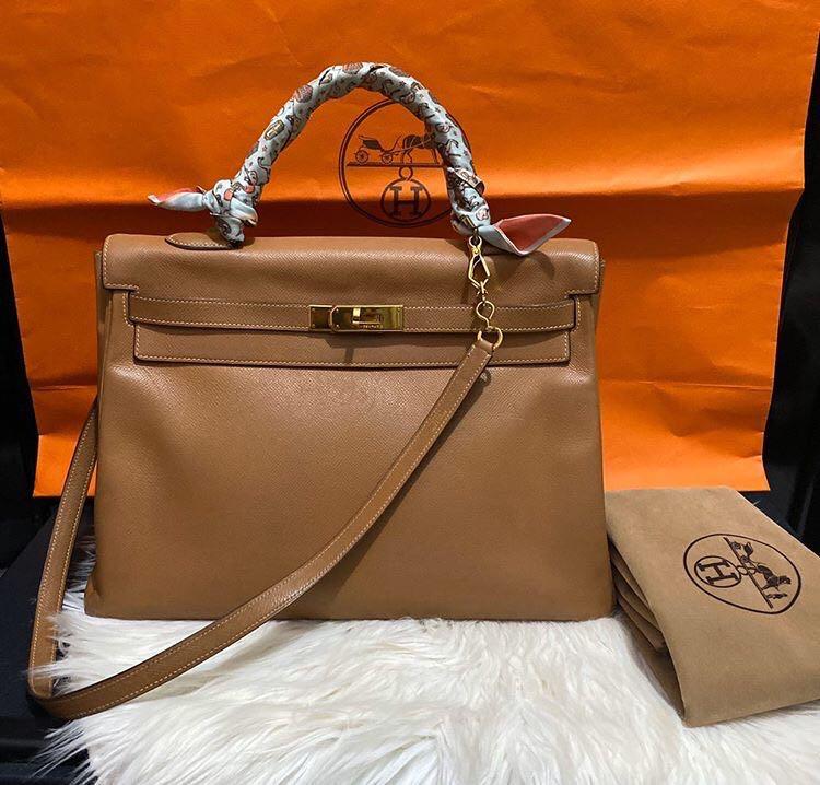 Hermes kelly 35 togo leather (Brown), Luxury, Bags & Wallets on Carousell