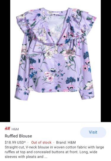 H and m top ruffle top