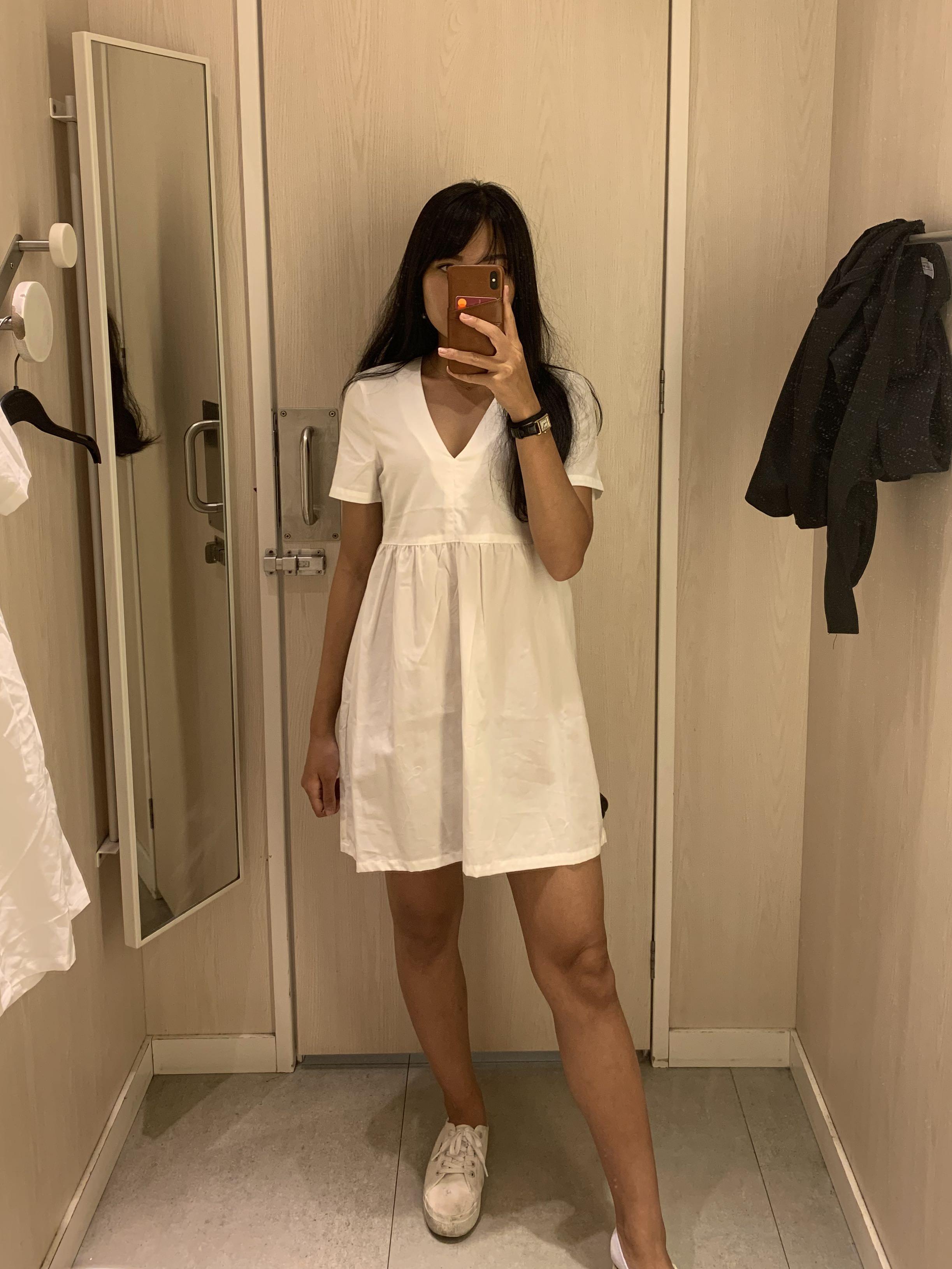 White cotton dress h&m clearance