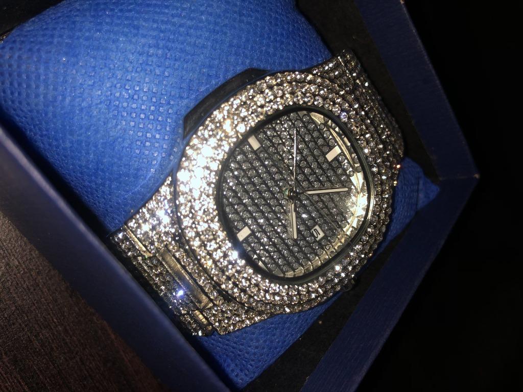 iced out armani watch