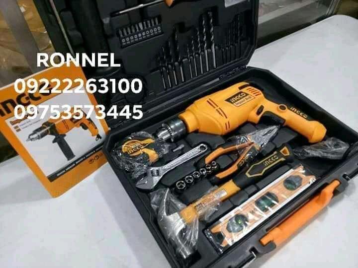 INGCO Impact Drill Tool Set HKTHP11021 (650W) (Category: Construction Tools & Equipment) located in Valenzuela. Submitted by ronnelpowertools (Listing ID 1038762757, Image 3). Description: (H5) Price - 3,475 INGCO Impact Drill Tool Set HKTHP11021 (650W) Description: • 101 Pcs Tools Set • 1 Pc 650W Impact Drill • 220-240V/50Hz, 13mm key chuck • 1 Pc 8Oz Claw Hammer • 1 Pc SL5.5x100 Screwdriver • 1 Pc PH1x100 Screwdriver • 1 Pc 6" Combination Plier
