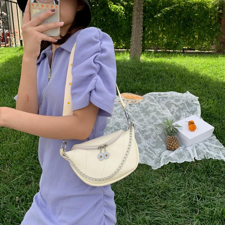 Girl with cheap sling bag