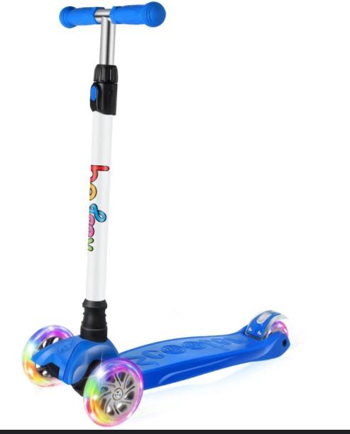 KIDS KICK SCOOTER (Category: Skates, Rollerblades & Scooters) located in Marikina City. Submitted by skowshop (Listing ID 1038809686, Image 1). Description: It’s definitely an idea for kids from 3 to 8, the scooter can grow with kids with the adjustable handlebar. The low-profile deck gives your child a lower center of gravity and allows them to stand upright making them more aware of their surroundings. Keep safety and developing their confidenc