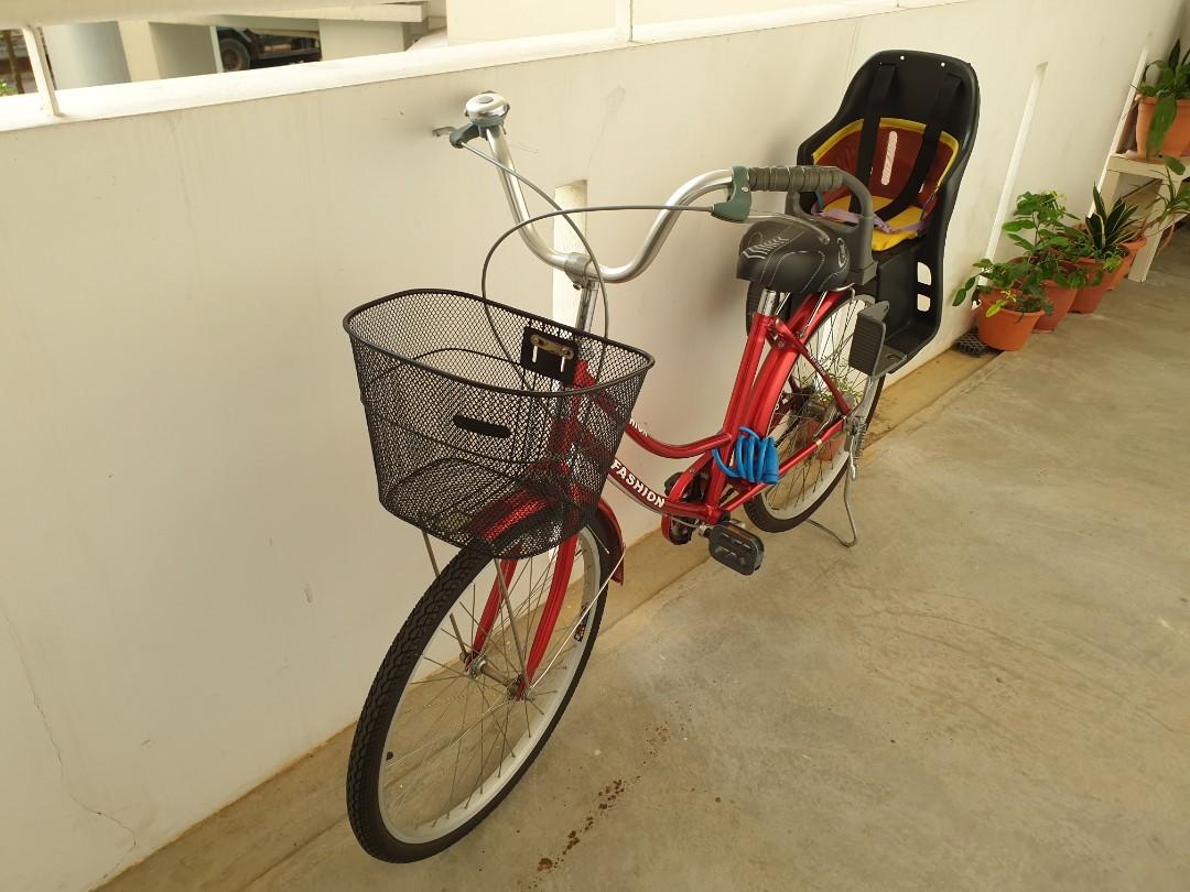 ladies bicycle with baby seat