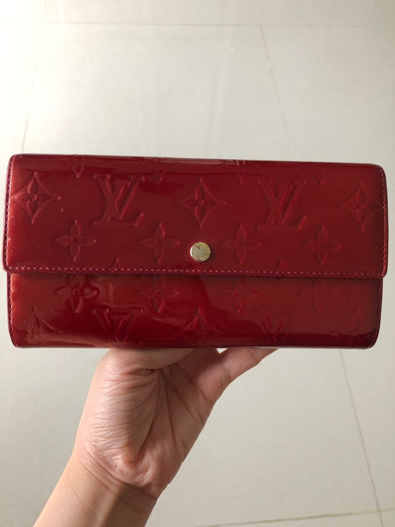 lv wallet women red