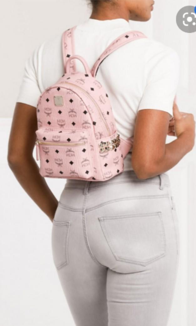 Mcm backpack pink best sale mini