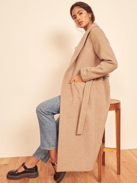 Reformation camel coat Clearance