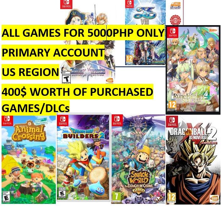 Nintendo Switch Primary Account, Video Gaming, Video Games, Nintendo on