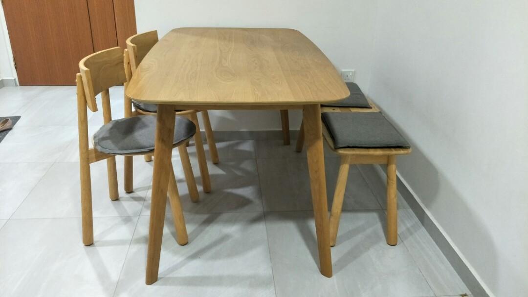 Oakland Dining Table Set With Chairs And Bench Furniture Tables Chairs On Carousell