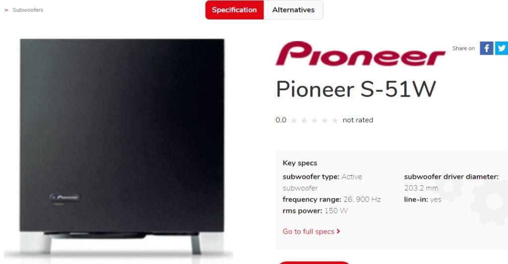 pioneer subwoofer for sale