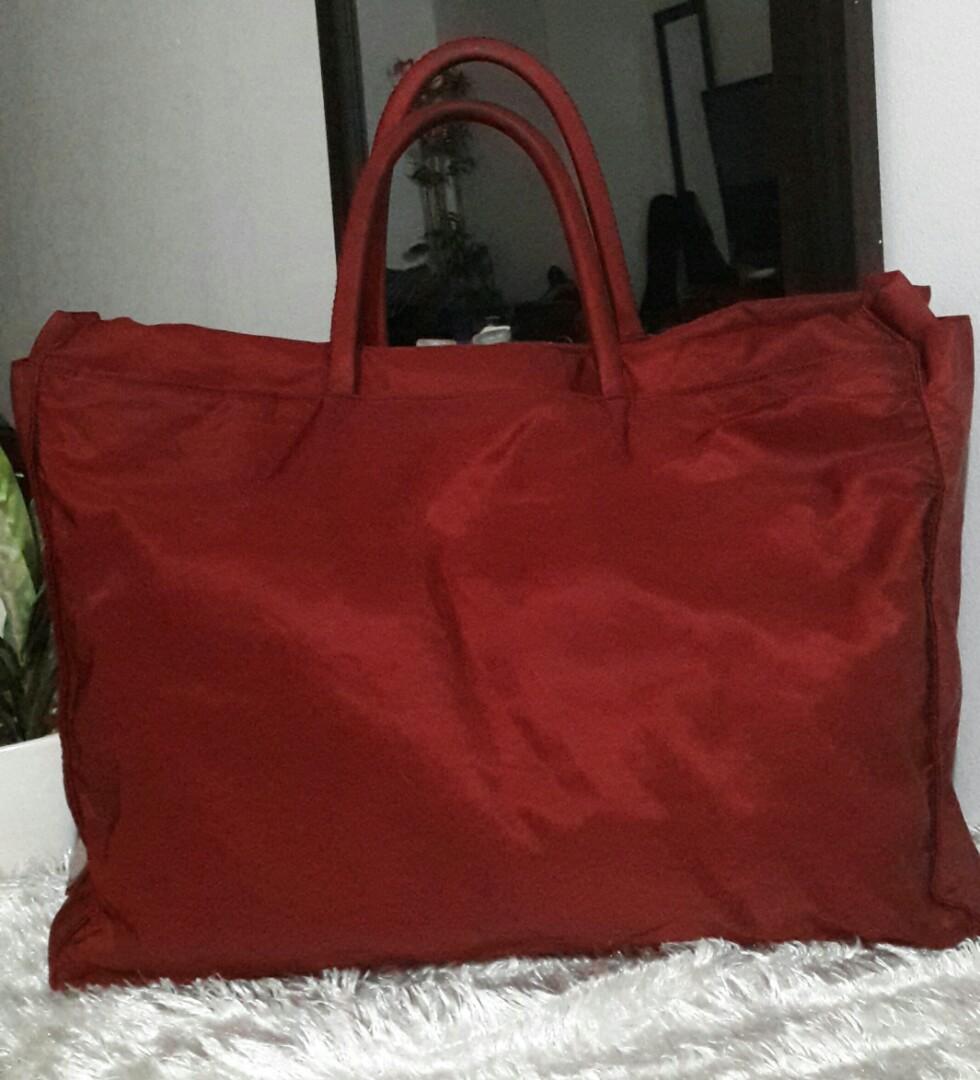 red leather prada handbag