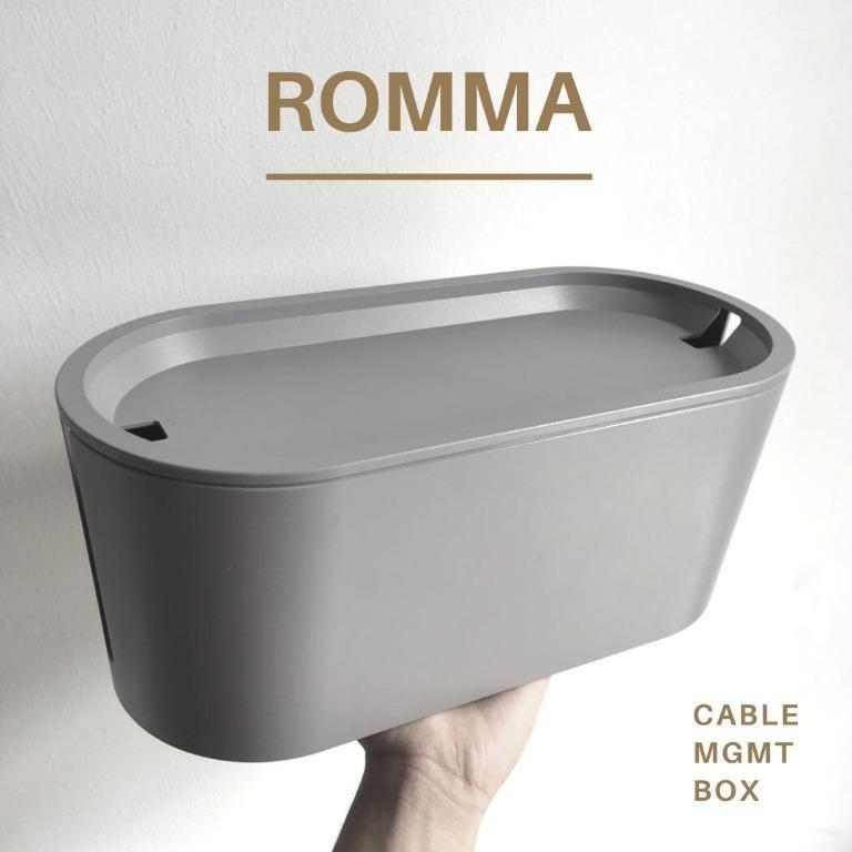 RARE! IKEA ROMMA Cable Organizing Box in Grey!, Furniture & Home Living ...