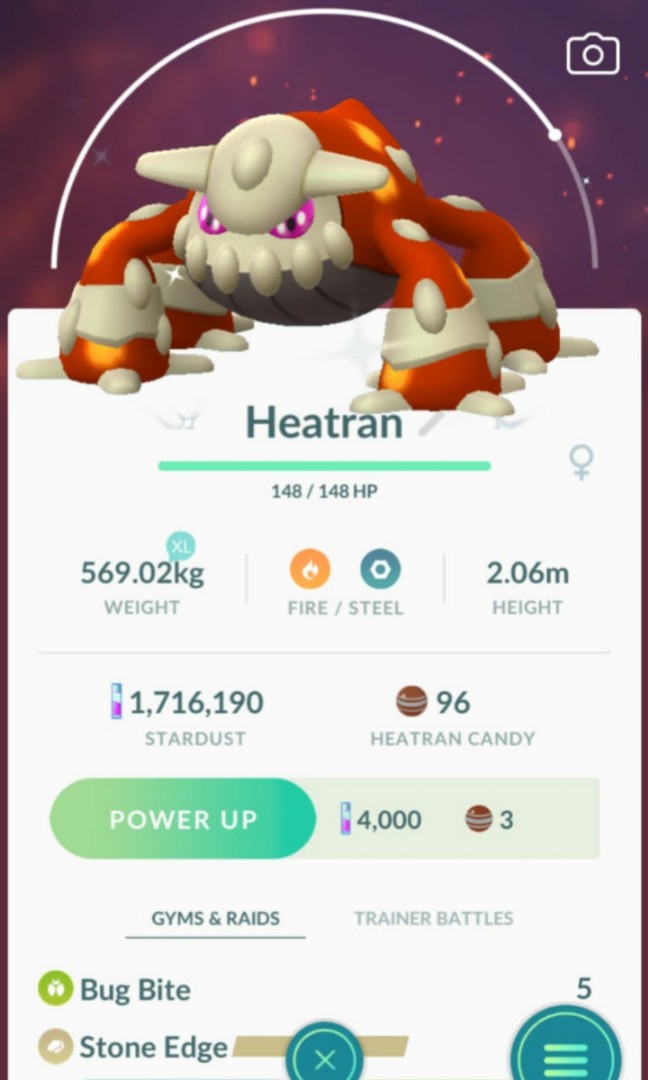 Shiny Heatran Pokemon Go Toys Games Video Gaming Others On Carousell