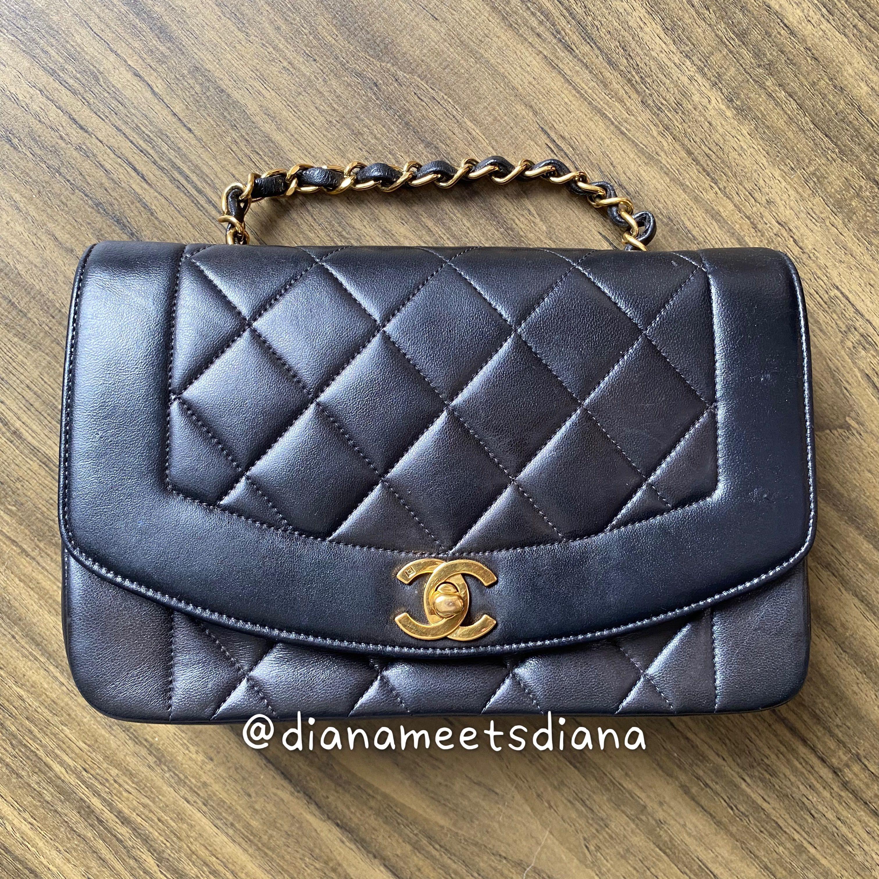 Chanel Medium Diana Flap in Black Lambskin and 24K Plated GHW (3 series),  Luxury, Bags & Wallets on Carousell