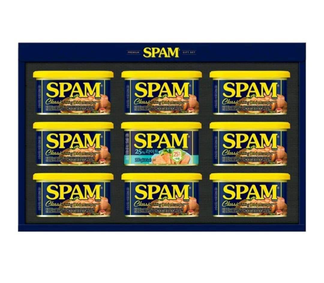 Spam Gift Set (Category: Gift Baskets & Hampers) located in Taguig. Submitted by koreanfindsbykt (Listing ID 1038770976, Image 1). Description: Consists of 12 pcs Spam All items are Pre-order Guaranteed Authentic Ships from Korea Visit our official facebook page at @KoreanFindsbyKT.