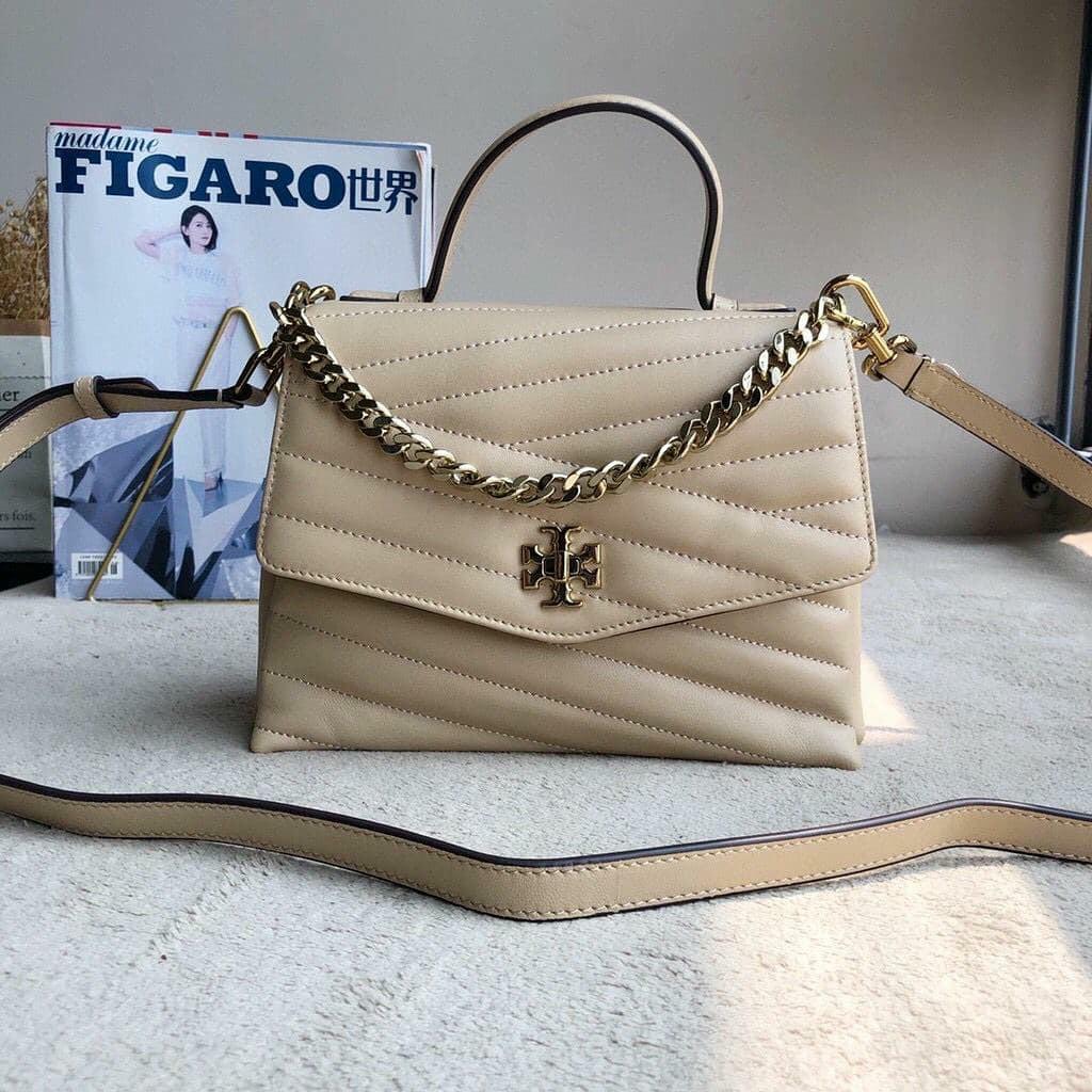 TORY BURCH TORY BURCH Kira Chevron Top Handle Satchel CLASSIC TAUPE