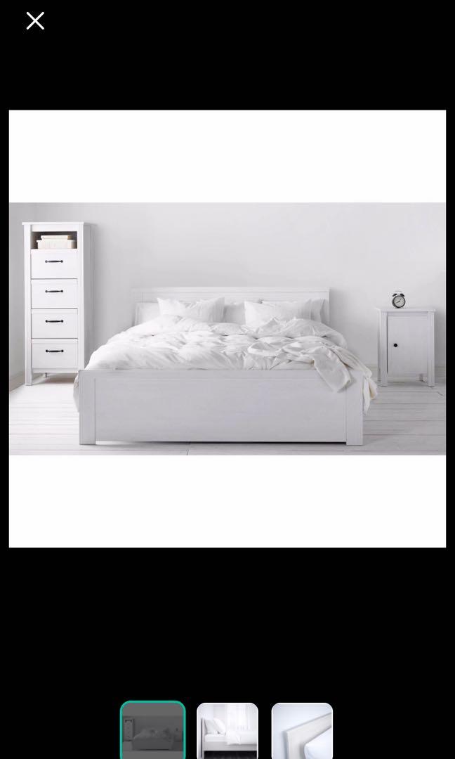 Used Queen Brusali Ikea Bed Frame Hokkasen Mattress Furniture Beds Mattresses On Carou - Ikea Brusali Bed Frame Queen Used Queen Brusali Ikea Bed Frame Hokkasen Mattress Furniture Beds Mattresses On Carou - Ikea Brusali Bed Frame Queen