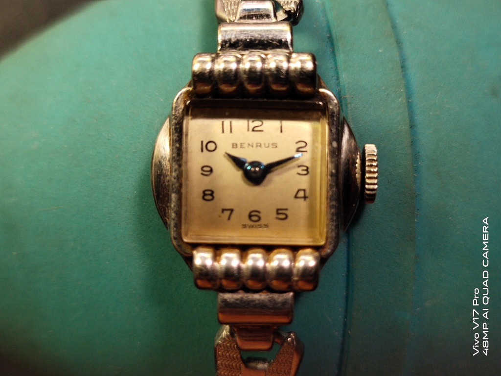 Vintage Benrus Mechanical HandWinding Watch, 10K Rolled Gold Plate Bezel, Women's Fashion