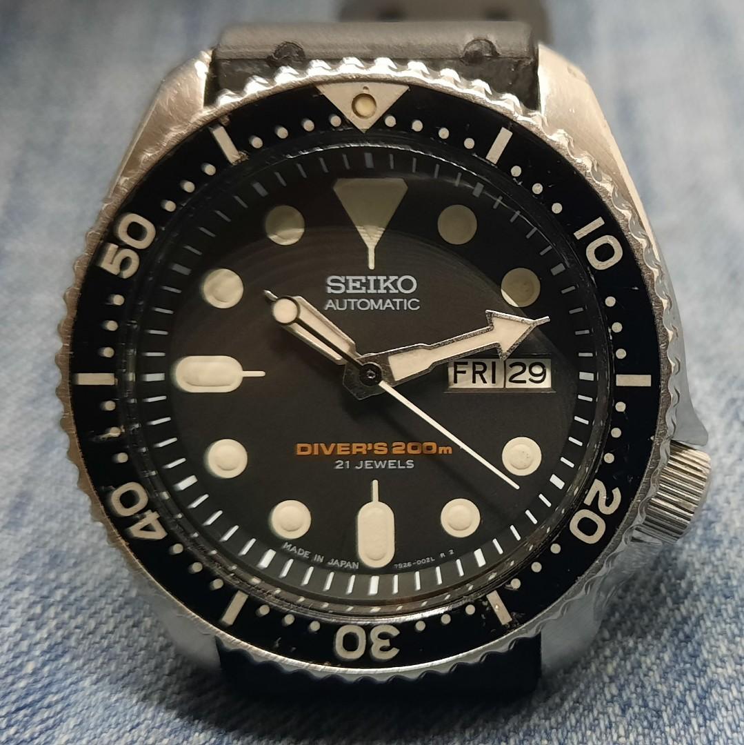 Vintage Seiko SKX007J 7S26-0020 Scuba Diver's Automatic Men's Watch,  Women's Fashion, Watches & Accessories, Watches on Carousell