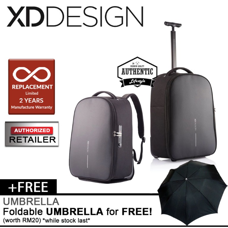 XD Design Bobby Backpack Trolley Black Color Men s Fashion
