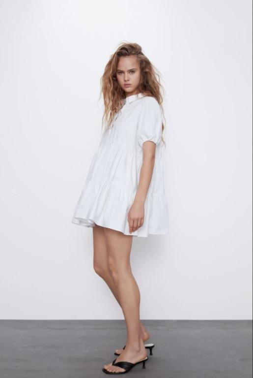 Flounce dress trf zara clearance