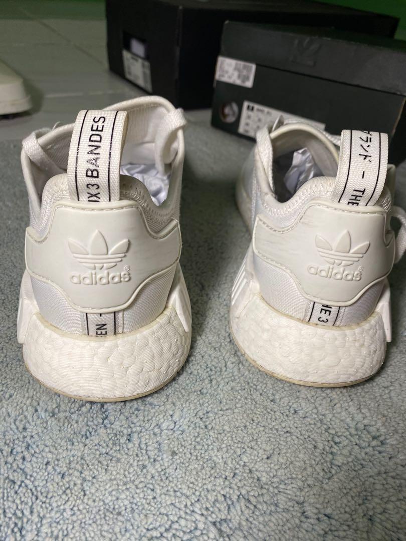 RARE Adidas NMD R1 White Black Stripes 