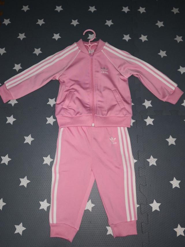 adidas pink tracksuit baby