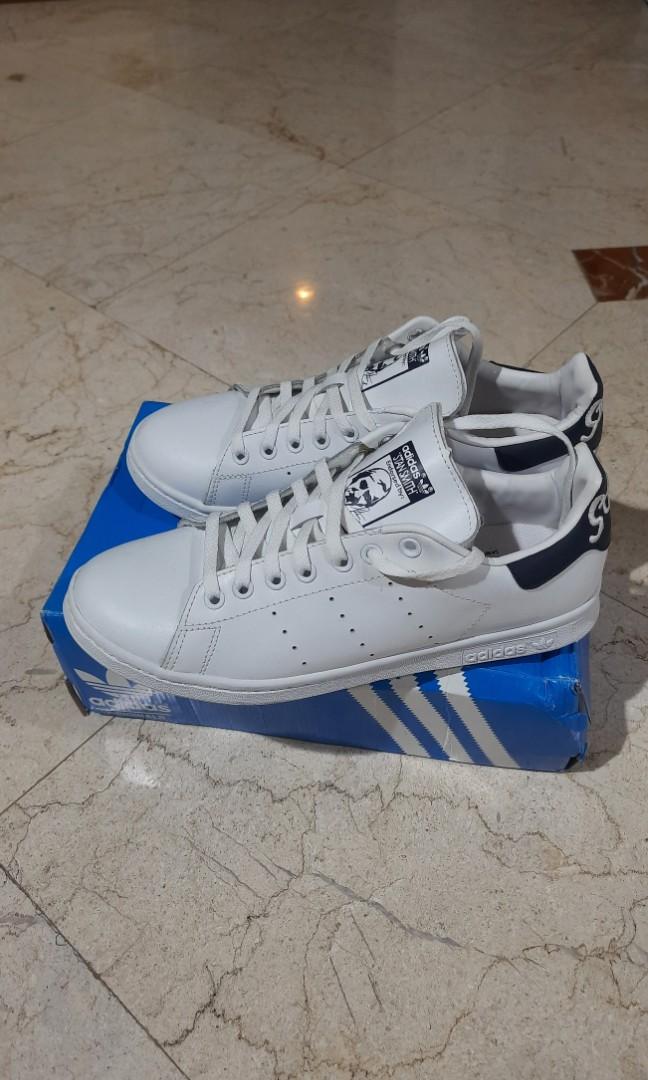 Stan smith discount script white navy