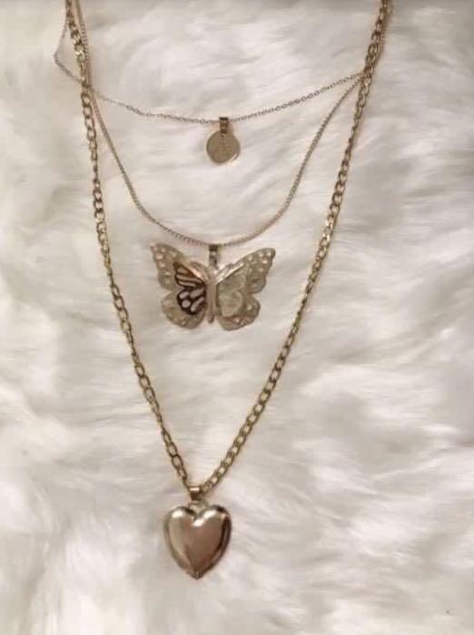 Download Aesthetic Multi Layer Butterfly Gold Necklace Women S Fashion Jewelry Organizers Necklaces On Carousell