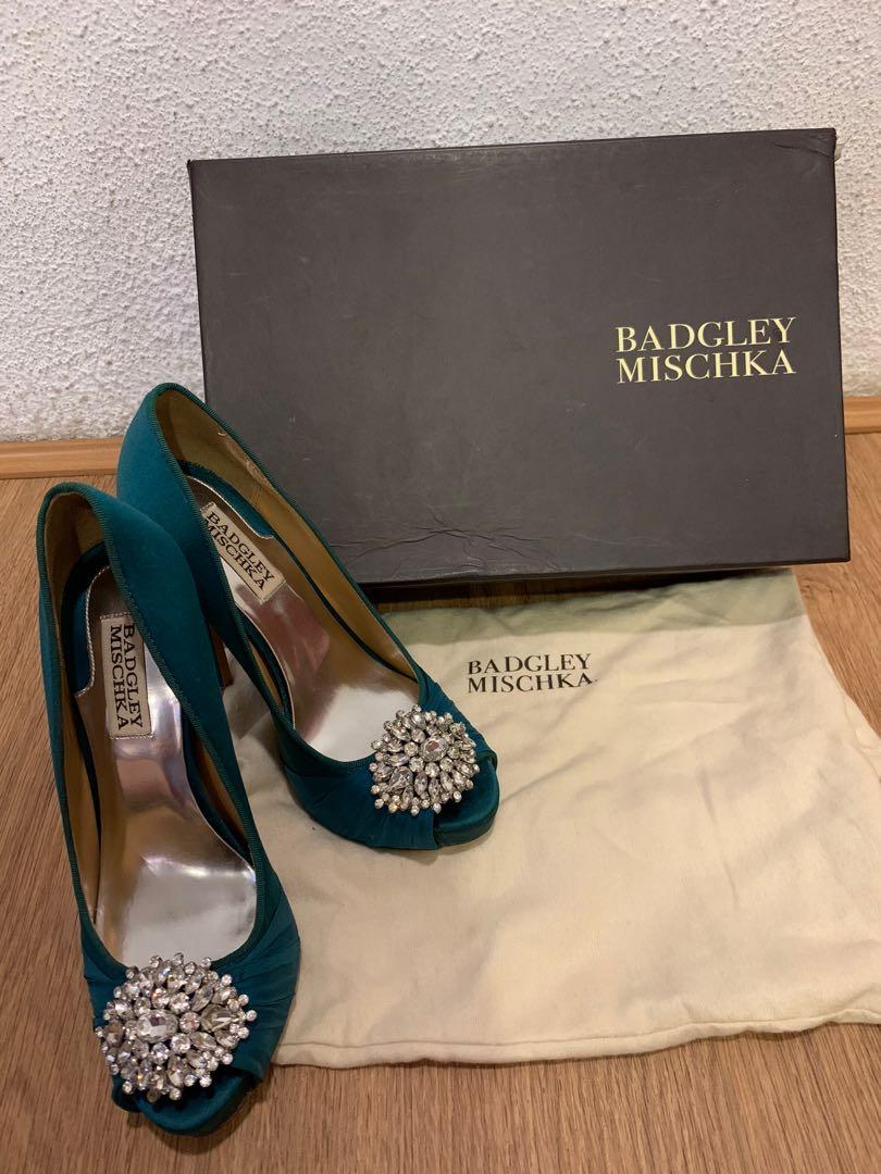 badgley mischka teal shoes