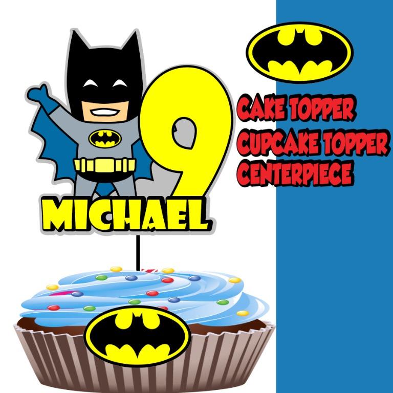 Batman Cake Topper, cupcake topper, Birthday Party, Baby shower, Hobbies &  Toys, Stationery & Craft, Handmade Craft on Carousell
