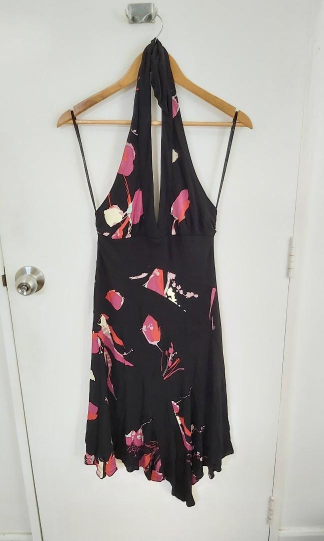 Black Halter Dress Bebe Brand Women S Fashion Dresses Sets Dresses On Carousell